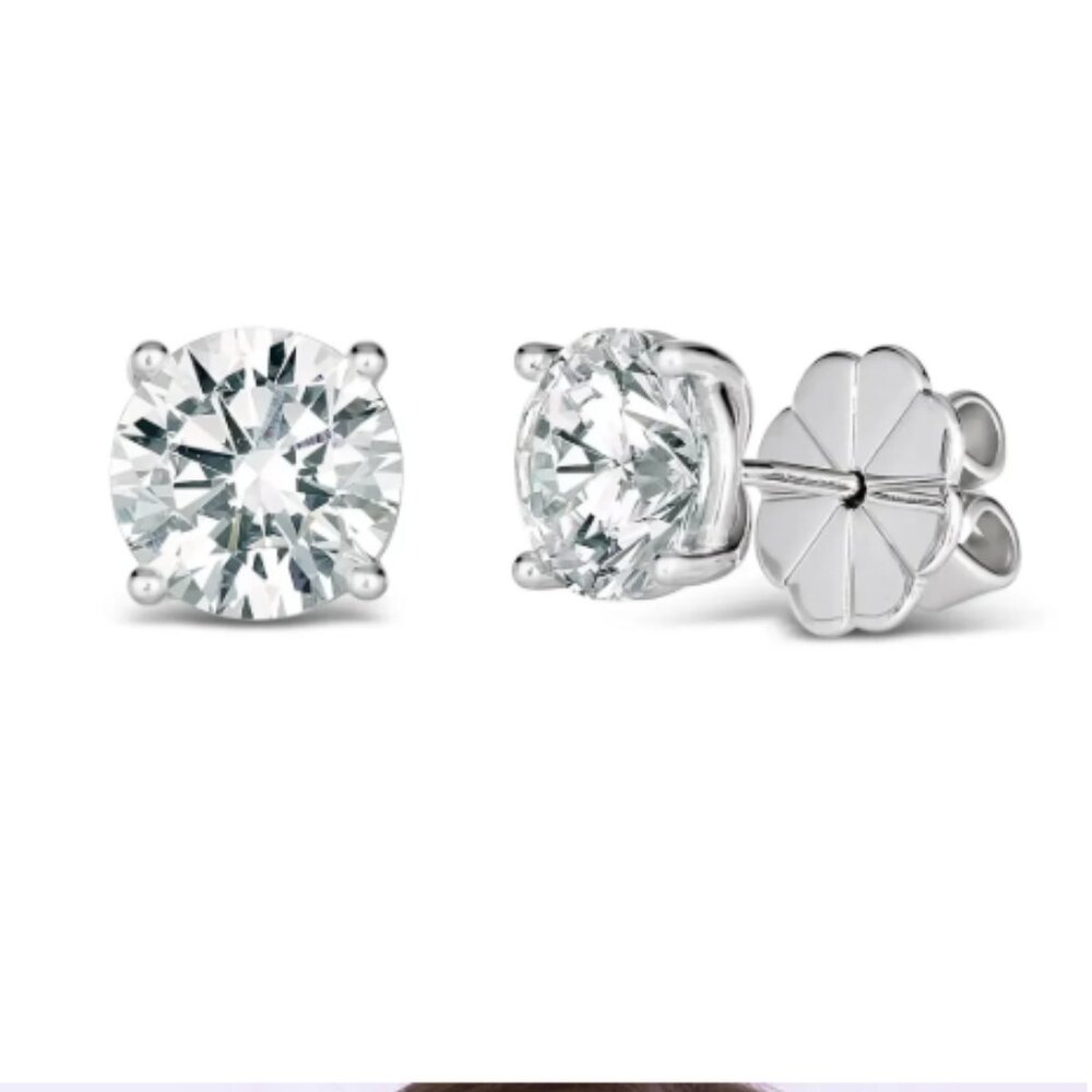 Bethenny Frankel x Anna Zuckerman Just Like Diamonds 4 Carat Studs New - Picture 4 of 5